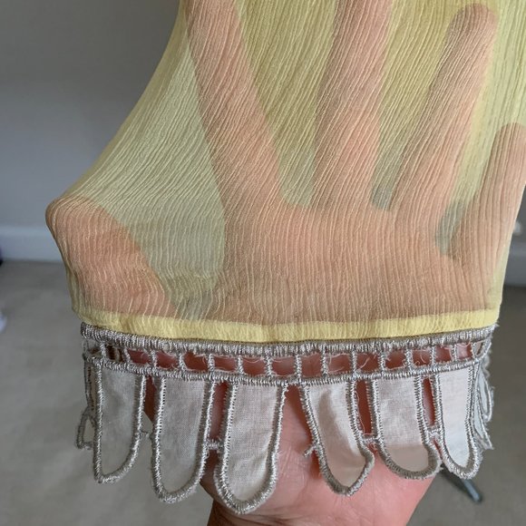 Embroidered, Yellow Silver Silk Dress - Picture 4 of 7